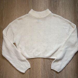 Cream Knit Cropped Sweater